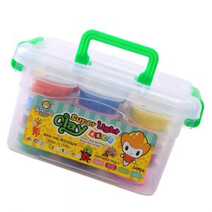 מארז 24 יחידות קליי צבעוני במזוודה