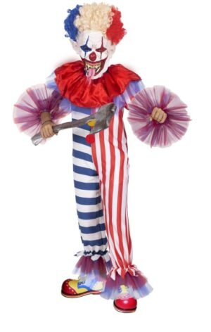 תחפושת ליצן מהגהנום מפחיד אדום כחול - שושי זוהר