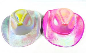 כובע קאובוי מטאלי מבריק בצבע ורוד, לבן או כחול לבחירה - שושי זוהר