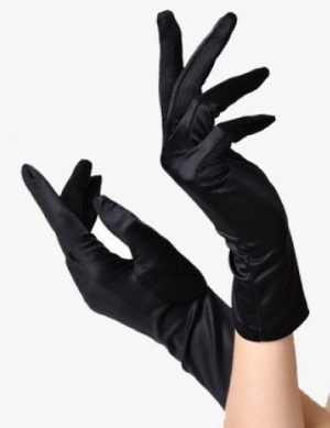 כפפות סאטן שחורות קצרות - שושי זוהר