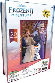 פאזל תלת מימד 300 חלקים בקופסא ספר ממתכת - פרוזן אלזה ואנה