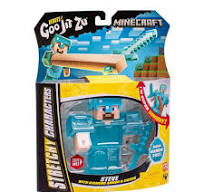 בובת גומי כחולה נמתחת בקופסא - מיינקראפט סטיב