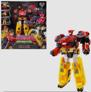 דינוסטר DINOSTER – רובוט על ענק צהוב אדום Raptor Tron - משנה צורה