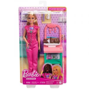 בובת ברבי אחות מיילדת תינוקת - BARBIE