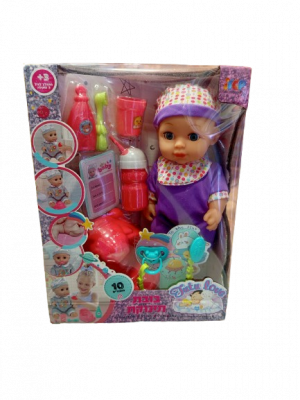 בובה תינוק עם אביזרים שותה ועושה פיפי ו 10 סאונדים  - ipop