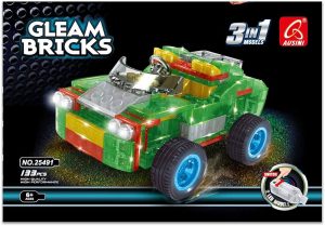 הרכבה של מכונית עם לבנה מאירה 3 ב 1 - 133 חלקים