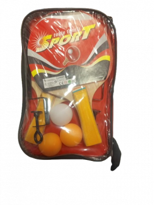 סט טניס שולחן כולל זוג מטקות רשת ו3 כדורים - IPOP