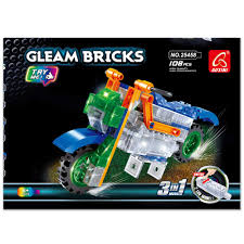 הרכבה של אופנוע עם לבנה מאירה 3 ב 1 - 108 חלקים