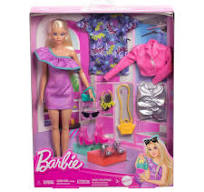 ברבי עם בגדים ואביזרים להחלפה - BARBIE