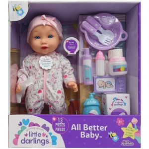 בובת תינוק עם קולות 13 אביזרים  - little darlings