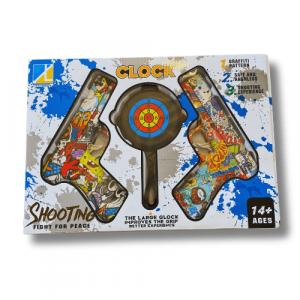 זוג רובי גרפיטי יורים כדורי גלי עם מטרה