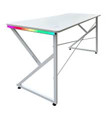 שולחן גיימינג תאורת RGB אורך 150 ס"מ דגםK - לבן - DRAGON