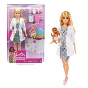 ברבי רופאה עם תינוק ואביזרים - BARBIE