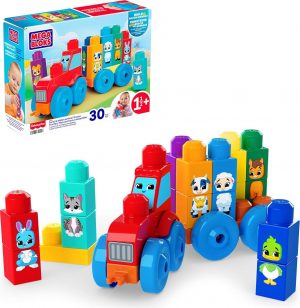 מגה בלוקס בניה והתאמה טרקטור חיות - 30 חלקים - MEGA BLOKS
