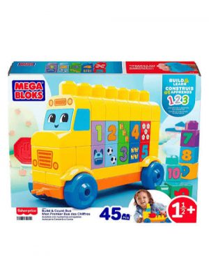 מגה בלוקס אוטובוס בניה וספירה - 45 חלקים - MEGA BLOKS