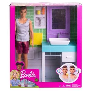 בובת ברבי קן בחדר רחצה - BARBIE